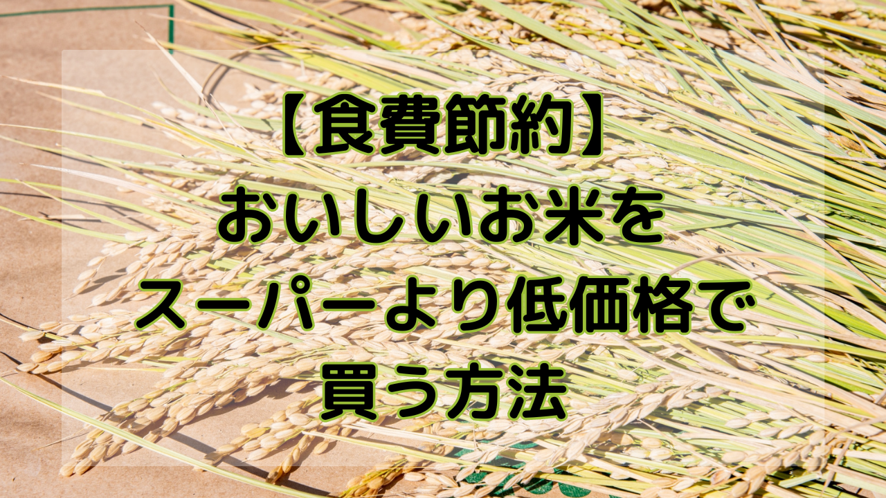【食費節約】おいしいお米をスーパーより低価格で買う方法